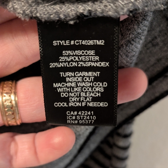 Sanctuary Black and Gray Striped Long Sleeve Sweater - Picture 5 of 6